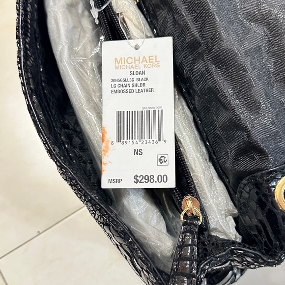 MICHAEL Michael Kors Women's Sloan Large Black Chain Shoulder Bag with dust bag - Picture 16 of 16